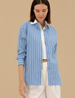 Mavi Oversize Uzun Kollu _izgili G_mlek - Pierre cardin фото 3