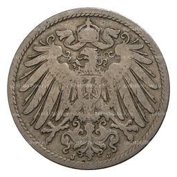 Монета 10 пфеннигов 1893 года J Германия