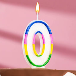 Цена за 12 шт. Свеча для торта с блестками Блестящий ободок, цифра 0, 7 см - Страна карнавалия фото 3