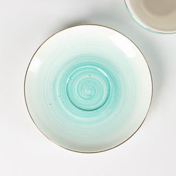 Чайная пара Доляна Млечный путь, 2 предмета: чашка 220 мл, блюдце d=13.5 см, фарфор, бирюзовая