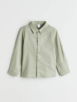 Basic Uzun Kollu Erkek ?ocuk G?mlek