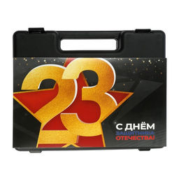 Набор инструментов в кейсе ТУНДРА 23 ФЕВРАЛЯ, в подарочной упаковке, 31 предмет