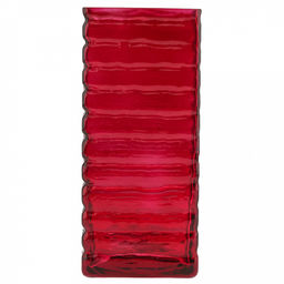 Ваза для цветов стеклянная "Графт-1" 1л, 10х8х22см, квадратная, текстурная, "Бордо", прозрачный (Россия)