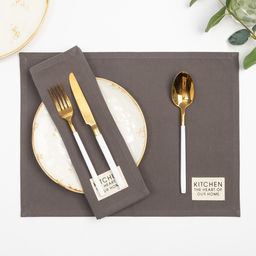 Набор салфеток «Этель» Kitchen, 30×40 см - 2 шт., 100% хлопок, саржа 220 г/м², серый