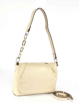 Сумка женская натуральная кожа GU 2033-8200, 1отд+карм/пер, плечевой ремень, бежевый SALE 265817
