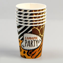 Набор посуды Сафари Party: салфетки 20 шт., стаканы 6 шт., тарелки 6 шт. - Страна карнавалия фото 6
