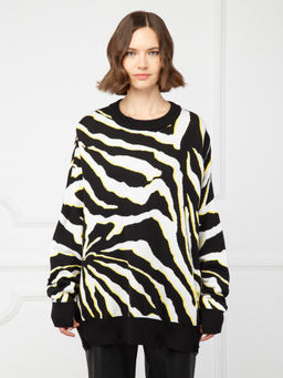 Джемпер женский ZZ-07009 black/white/yellow