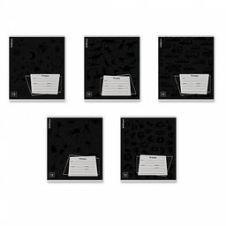 Цена за 10 шт. Тетрадь школьная ученическая ErichKrause Black Pattern, 12 листов, клетка, выборочный УФ-лак (в плёнке по 10 шт.)_MIX-PACK  фото 2