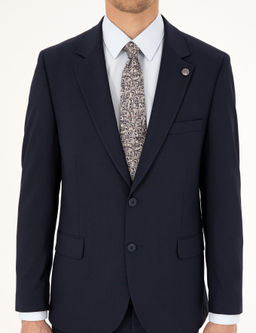 Lacivert Slim Fit Tak_m Elbise