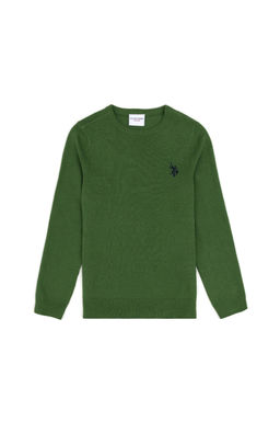 Зеленый базовый свитер для мальчика Неожиданная скидка в корзине