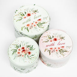 Набор шляпных коробок 3 в 1 With love, завальцованная, 16 х 10, 14 х 9, 13 х 8,5 см - UPAK LAND фото 4