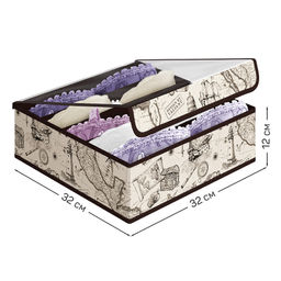 Органайзер для бюстгалтеров с крышкой, 5 секций, 32*32*12 см, EXPEDITION, шт - Valiant фото 2