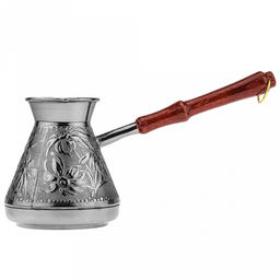 Турка медная 640мл "Ромашка", д11см, h11,5см, s0,8мм, деревянная ручка (Россия)