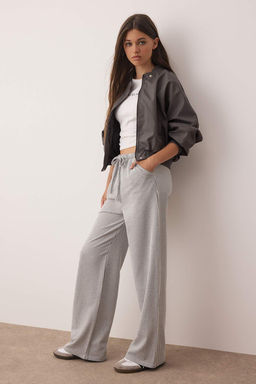 Antrasit Cizgili Lastikli Bel Wide Leg/Genis Kesim Orme Pantolon TWOAW26PL00061