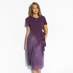 Костюм с юбкой нарядный, Больше чем стиль (2 в 1, фиолетовый)