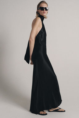VESTIDO HALTER SATINADO ZW COLLECTION / Negro - Zara фото 9