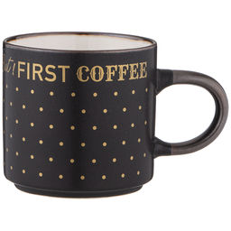 Кружка Lefard But First Coffee 390 мл чёрная