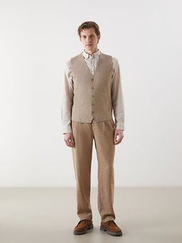 Standart Kal?p V Yaka Erkek Triko Yelek