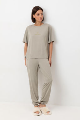 Е 20151/пыльно-оливковый пижама жен