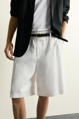BERMUDA WIDE FIT ALGOD?N - LYOCELL / Blanco - Zara фото 5