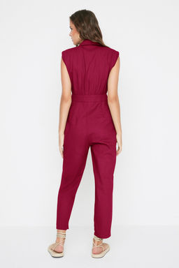 TRENDYOLMILLA Haki Gomlek Yaka Kolsuz Gabardin Dokuma Tulum TWOSS21TU0233  фото 13