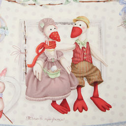 Скатерть Этель Пасхальные Тильды d=215 см, 100% хл, саржа 190 гр/м2  фото 2