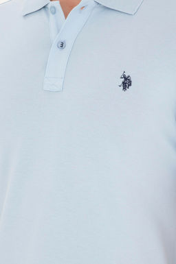 Мужская голубая базовая футболка - U.s. polo assn фото 7