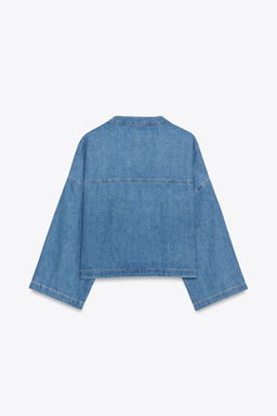 DENIM STAND COLLAR SHIRT - Zara фото 8