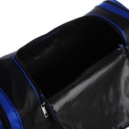 Сумка дорожная, 3 отдела на молниях, наружный карман, длинный ремень, цвет чёрный/синий - Simaland фото 3