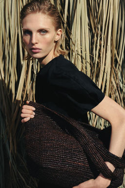 BOLSO SHOPPER RAFIA / Chocolate