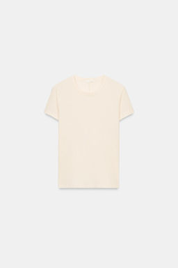 CAMISETA MANGA CORTA ALGOD?N / Crudo - Zara фото 2