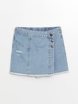 Beli Lastikli K?z ?ocuk Jean ?ort Etek