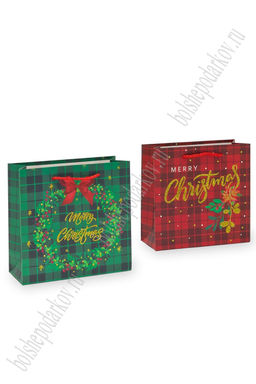 Пакет Новогодний 14,5*15*6 см (12 шт) SF-7566, микс №40 - Больше подарков фото 2