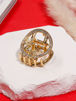 Крабик для волос «Флоранс», классика, 3.5 см, золото