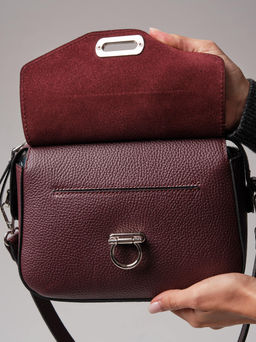 Сумка кожаная кросс-боди Azaro 3684 зимняя вишня