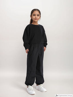 Beli Lastikli K?z ?ocuk Jogger Pantolon