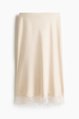 Falda lencera con ribete de encaje - H&m фото 2