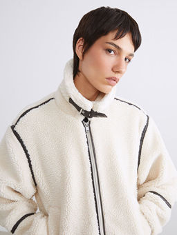 Kad?n Ceket Yaka D?z Pel?? Mont