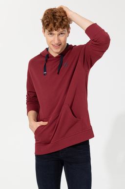 U. S. Polo Assn Мужская толстовка оверсайз с капюшоном вишневого цвета - U.s. polo assn фото 2