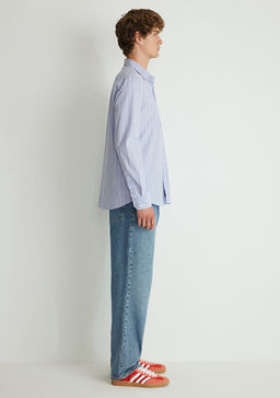 Cizgili Mavi Gomlek  фото 5