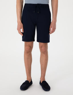 Lacivert Slim Fit Beli Lastikli Ba_c_kl_ Dokuma _ort