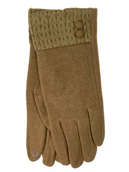 Элегантные женские перчатки из кожи и велюра, цвет шоколад - Greta фото 3