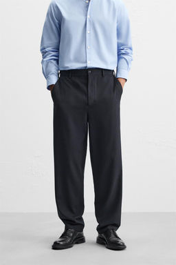 STRAIGHT-LEG WOOL BLEND TROUSERS - Zara фото 2