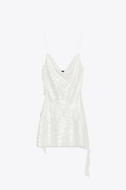 SEQUINNED RUFFLE MINI DRESS - Zara фото 5