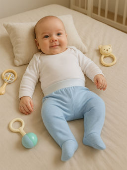 Ползунки короткие голубые