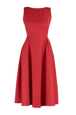 TRENDYOLMILLA Siyah Belden Ac?lan Pileli Midi Dokuma Elbise TWOSS20EL0980  фото 14