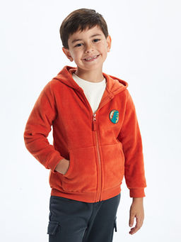 Kap??onlu Erkek ?ocuk Fermuarl? Sweatshirt