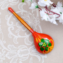 Цена за 2 шт. Ложка деревянная Краснушка, полубасок, красный фон - Simaland фото 7