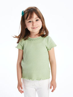 Bisiklet Yaka Basic K?z Bebek Ti??rt