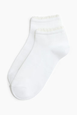 Pack de 2 calcetines sin ca?a ribeteados en encaje - H&m фото 4